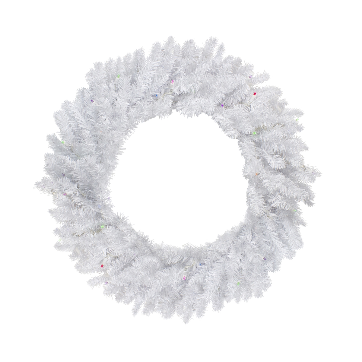 30 in. Pre-Lit Battery Operated LED Snow White Artificial Christmas Wreath - Multi Lights