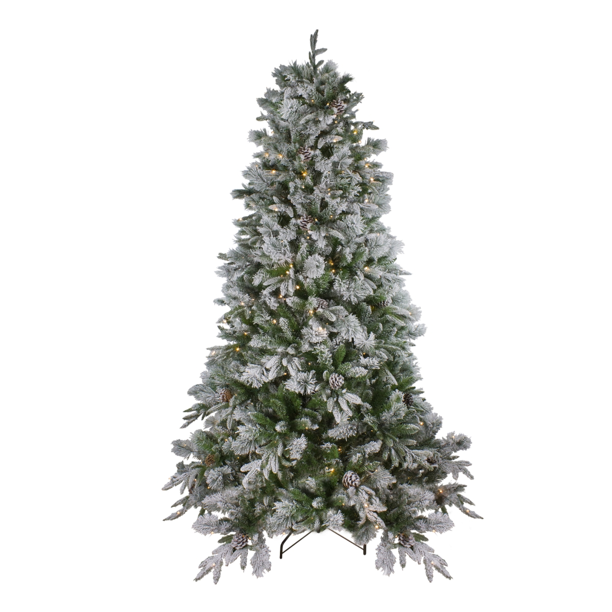 6.5 ft. Pre-Lit LED Flocked Mixed Colorado Pine Artificial Christmas Tree - Clear Lights