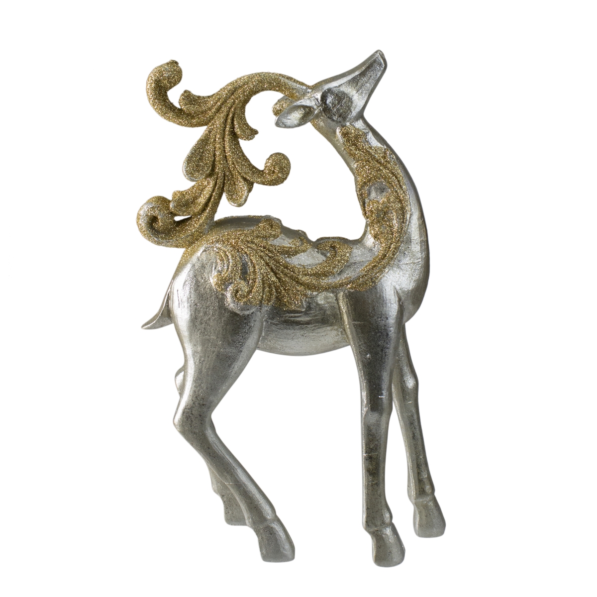 Picture of Northlight 33534873 19.25 in. Silver & Gold Glitter Christmas TableTop Reindeer Figure