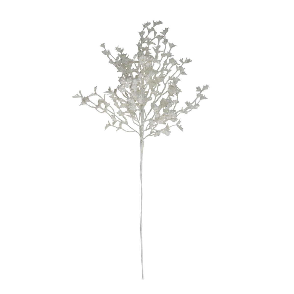 33532672 34 in. White Holly & Berry with Silver Glitter Christmas Spray