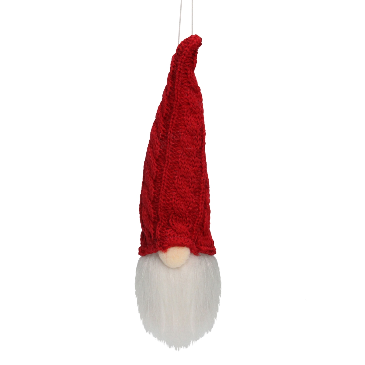 Picture of Northlight 33530896 6.25 in. Red & White Gnome Head with Hat Hanging Christmas Ornament