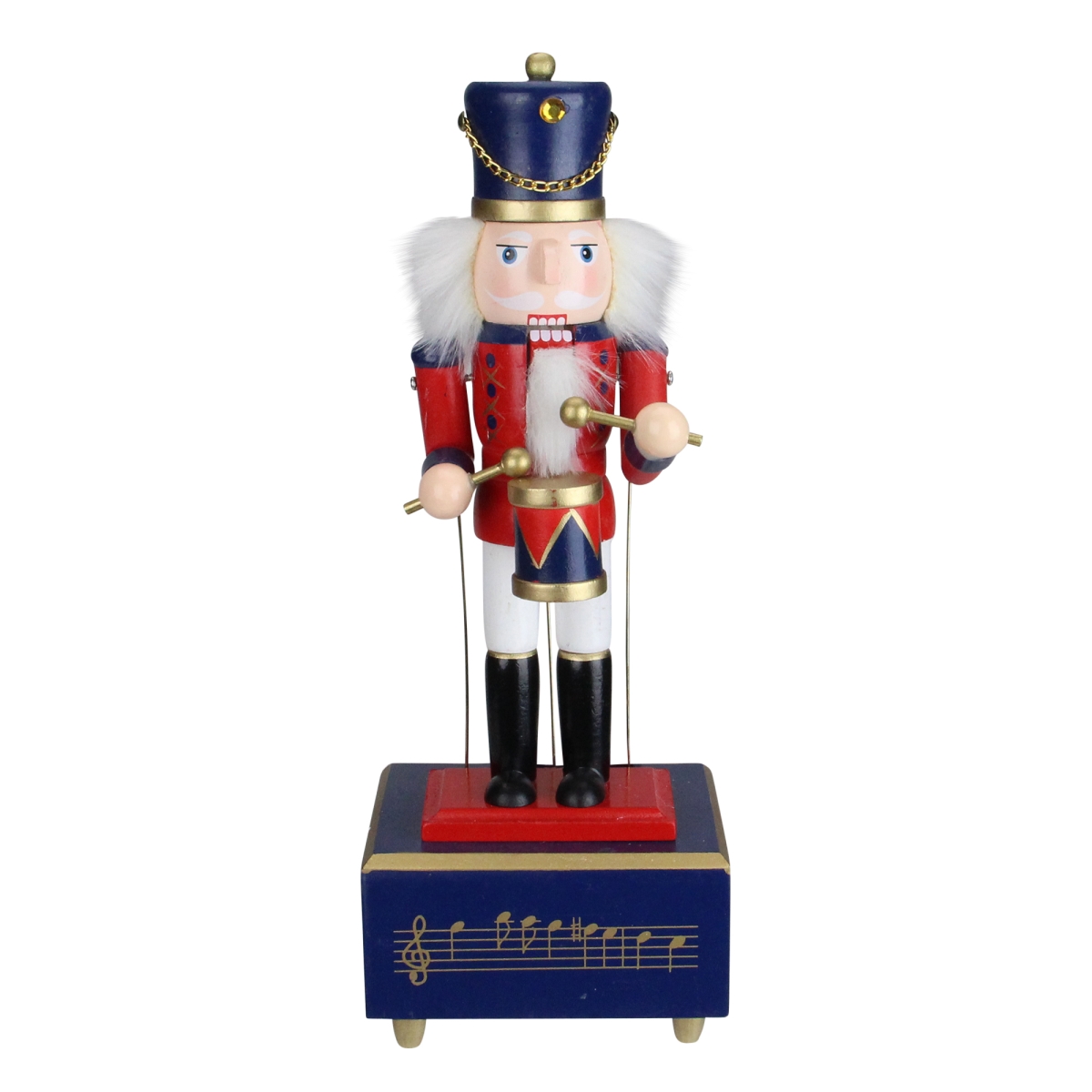 33373489 12 in. Animated & Musical Wooden Christmas Nutcracker Drummer