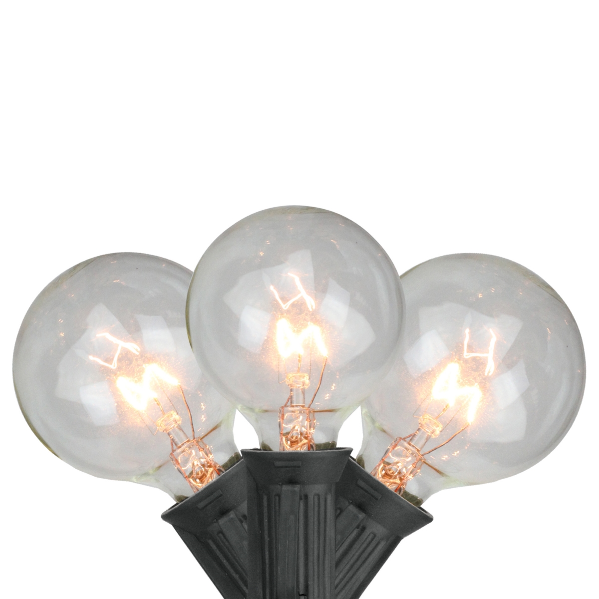 33534878 9 ft. Clear G50 Globe Christmas Light Set Black Wire - 10 Count