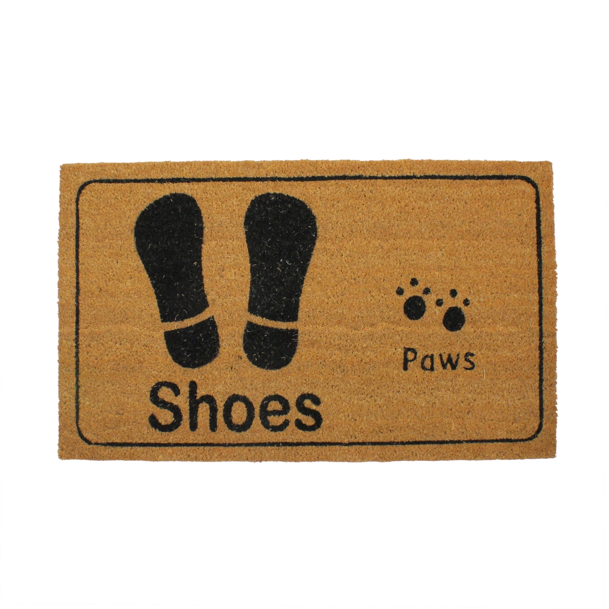 18 x 30 in. Shoes with Paws Door Mat, Beige & Black