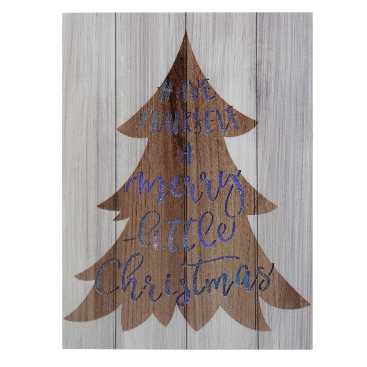 11.81 in. Lighted Brown Tree Have Yourself A Merry Little Christmas Christmas Plaque
