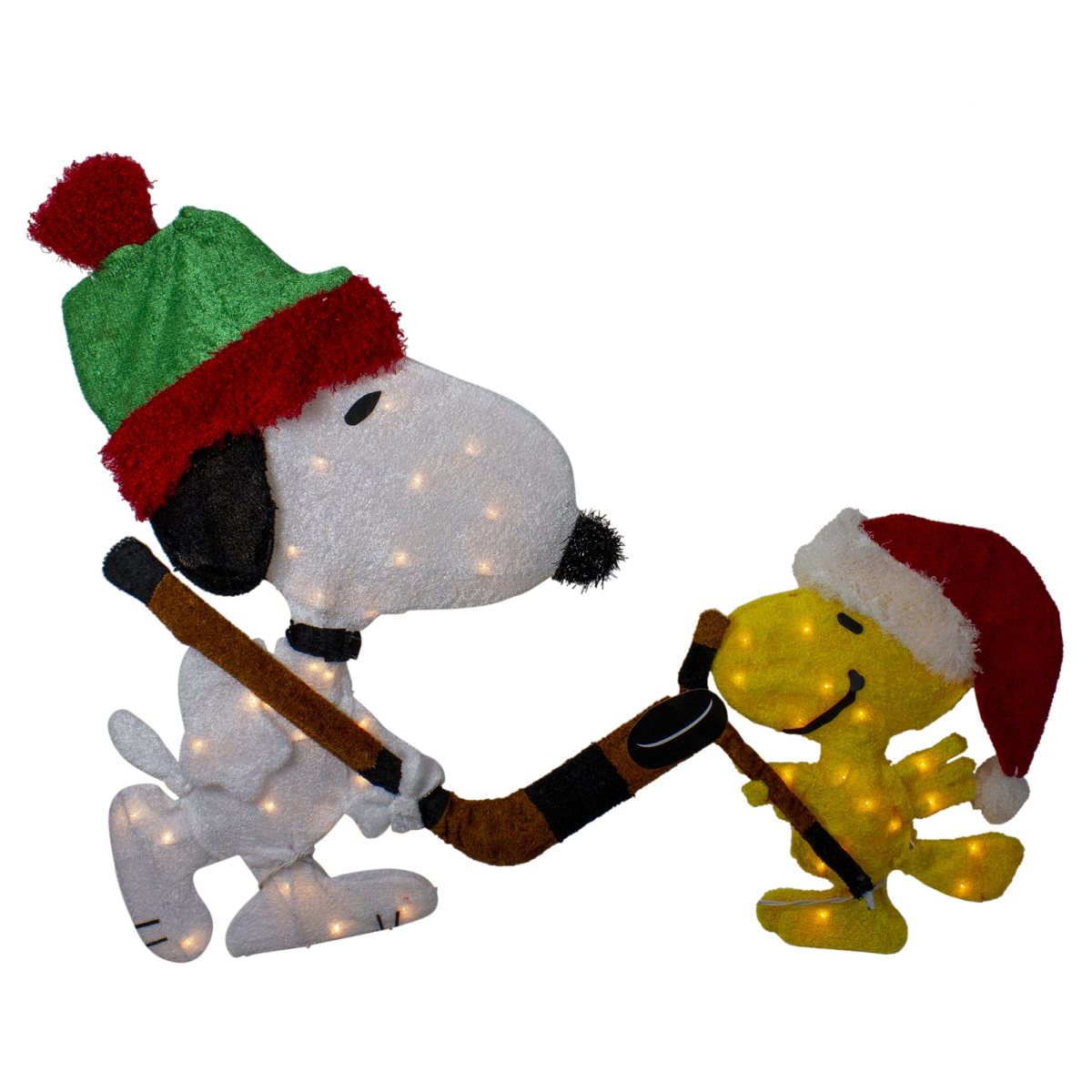Picture of Northlight 33681581 28 in. Pre-Lit Peanuts Snoopy & Woodstock Hockey Face-Off Outdoor Decoration - Clear Lights