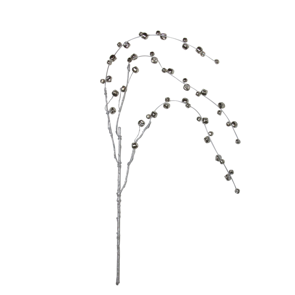 41 in. Hanging Jingle Bell Christmas Spray, Silver