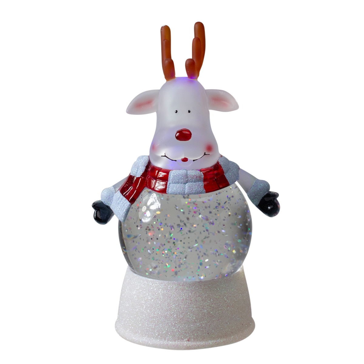 8.25 Reindeer LED Lighted Swirling Glitter Water Globe Christmas Tabletop Decoration