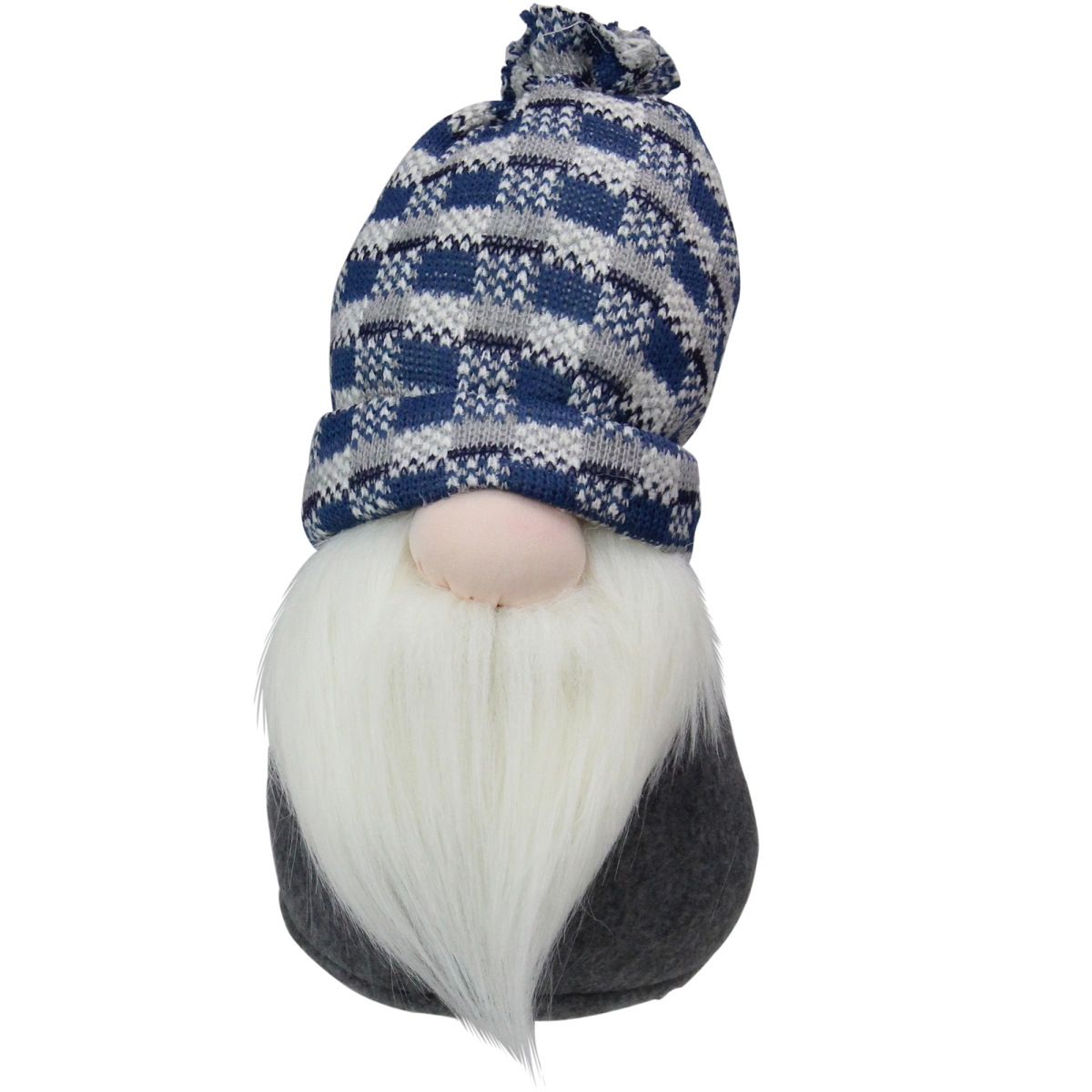 Picture of Northlight 33670798 10 in. Plush Big Nose Gnome in Blue Checkered Hat & Gray Bottom