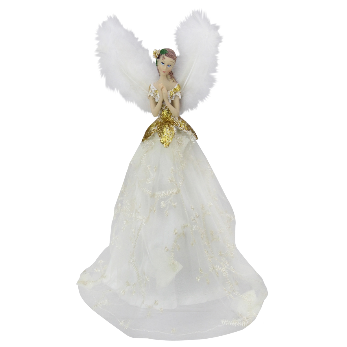 Picture of Northlight 33670806 10 in. Angel Tree Topper in Dress with Sheer Ivory Overlay, Ivory