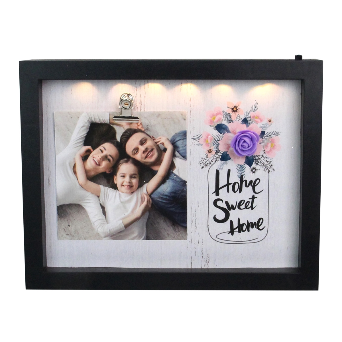 4 x 4 in. LED Lighted Home Sweet Home Picture Frame with Clip