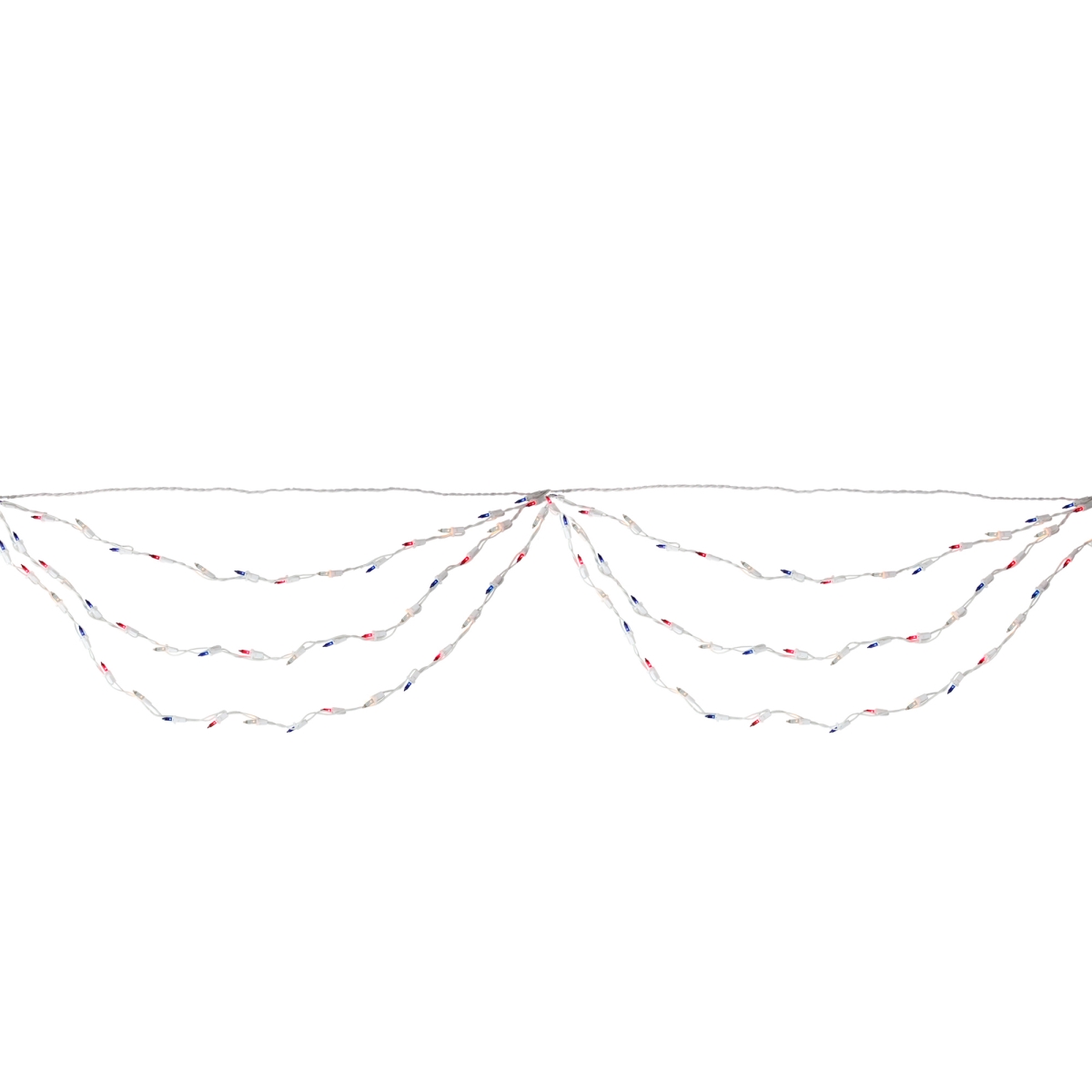 Red Blue & Clear 4th of July Mini Swag Lights - 6 ft. White Wire - 100 Count