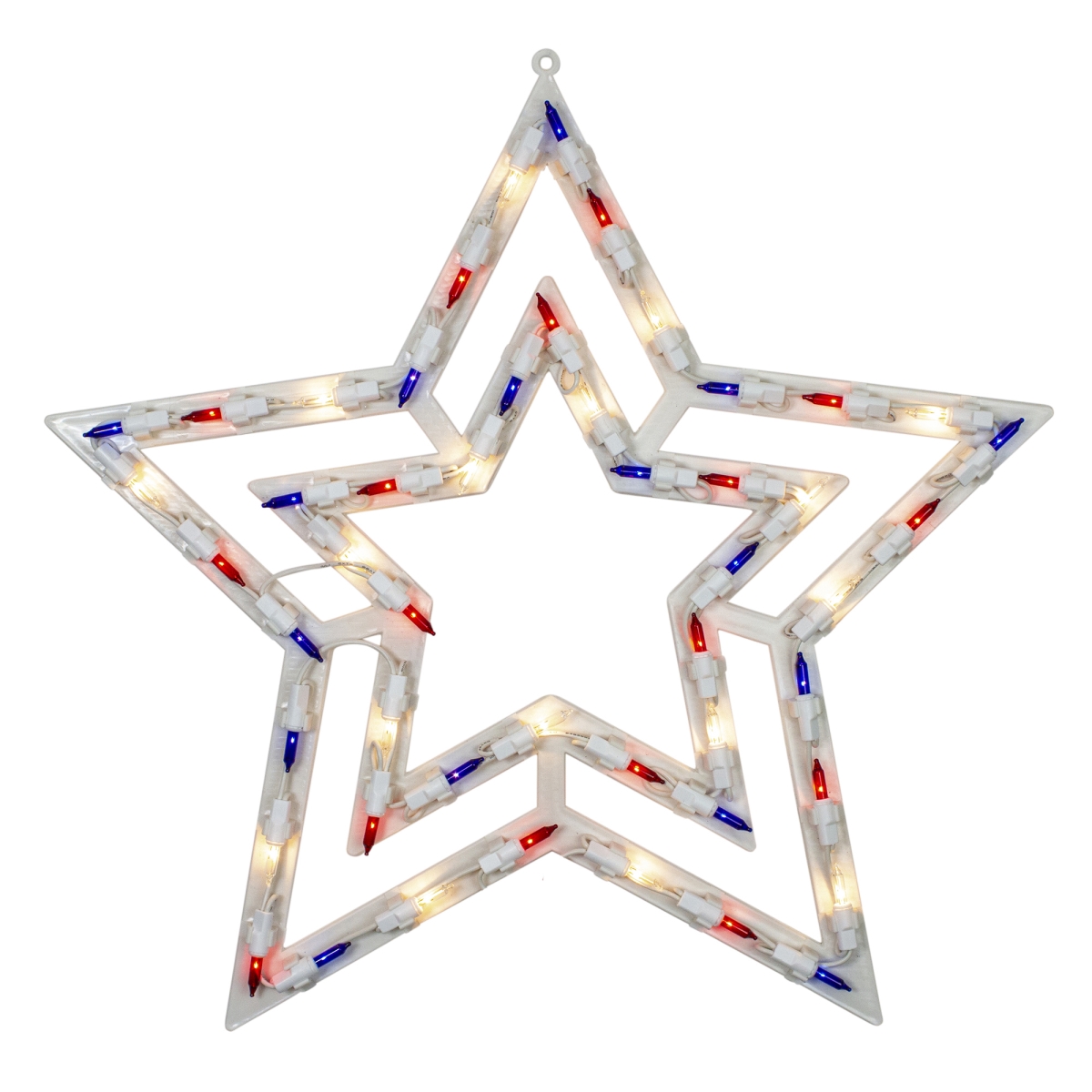 17 in. Lighted Red White & Blue Patriotic Star Window Silhouette Decoration