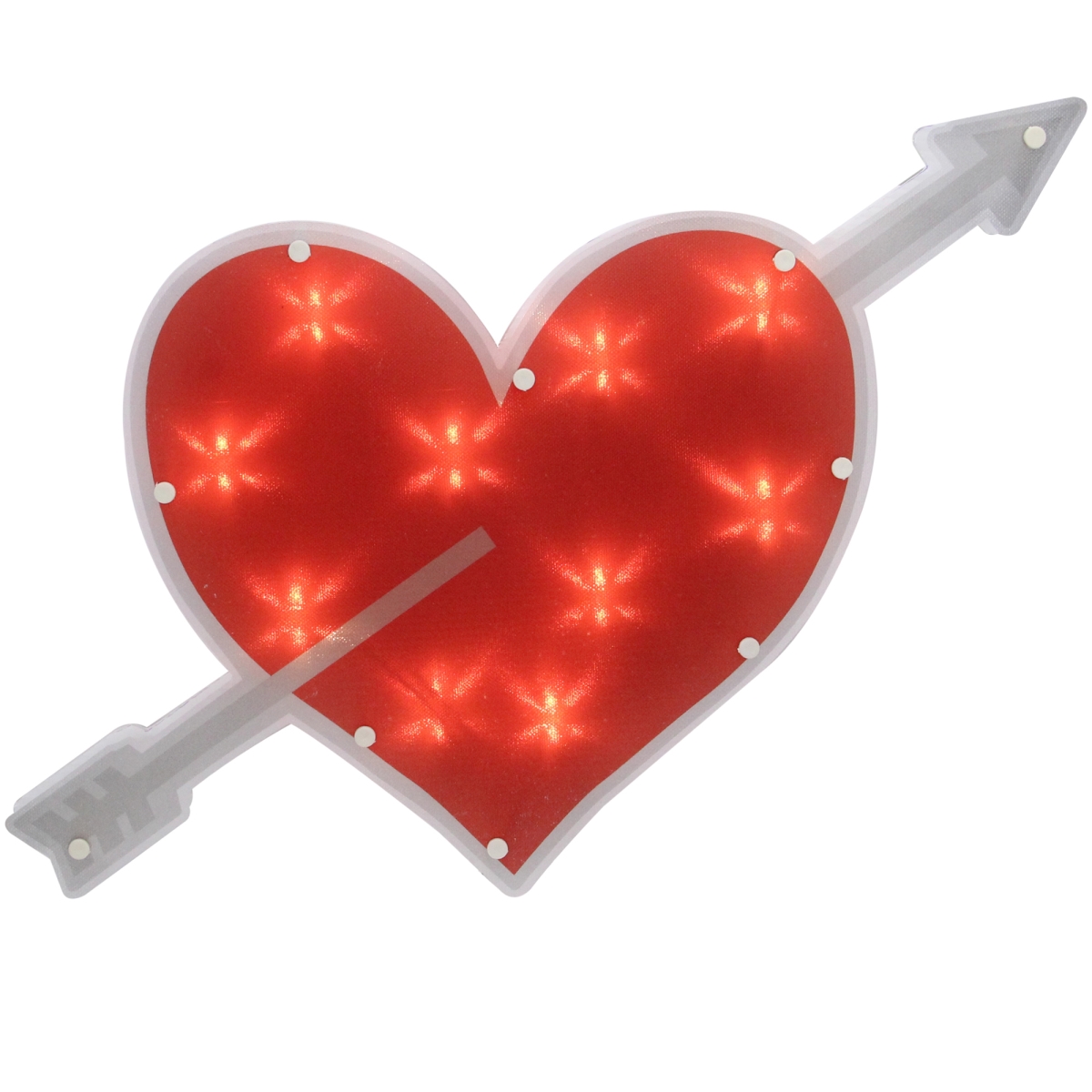 18 in. Lighted Red Heart with Arrow Valentines Day Window Silhouette Decoration