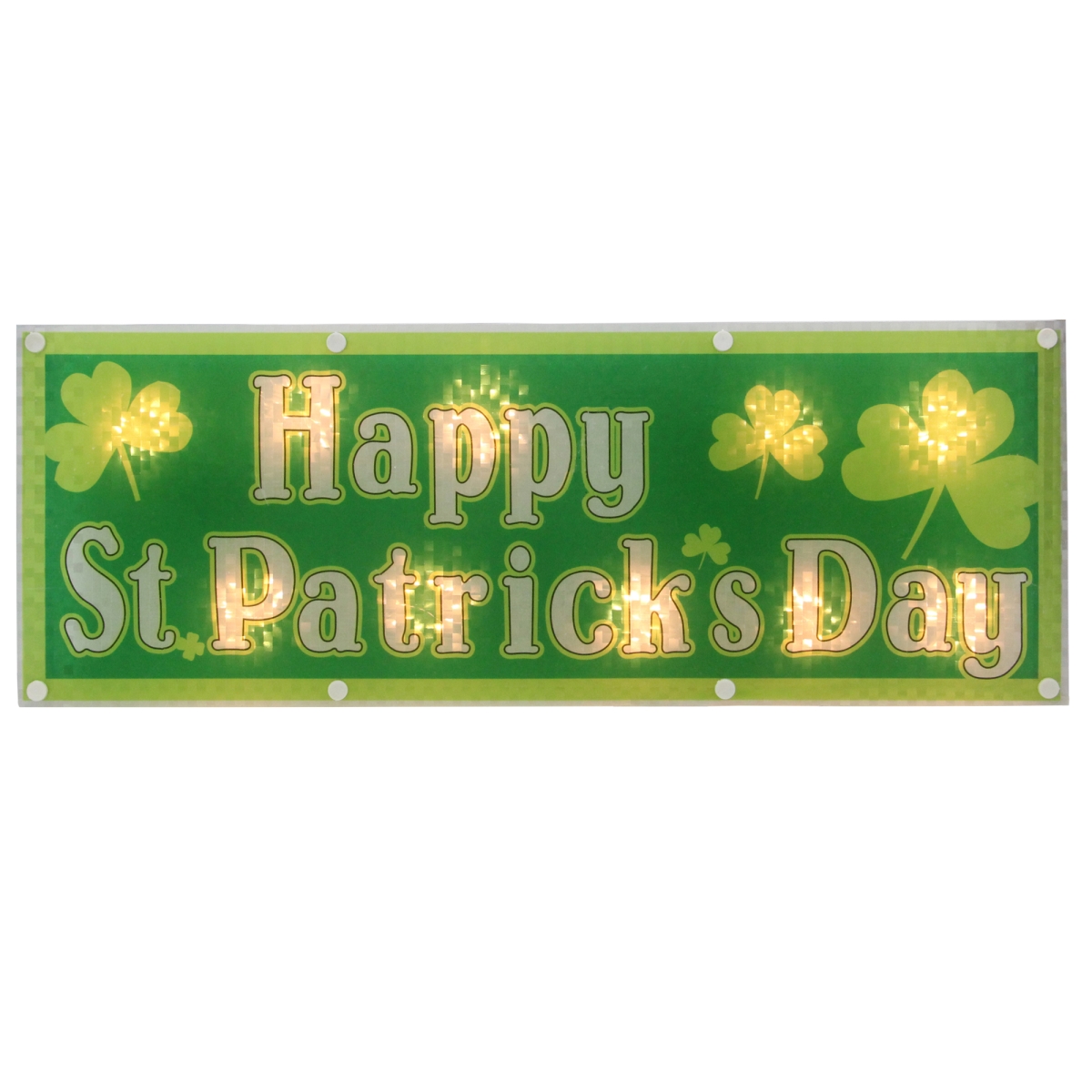 17 in. Lighted Holographic Happy St.Patricks Day Window Silhouette Decoration