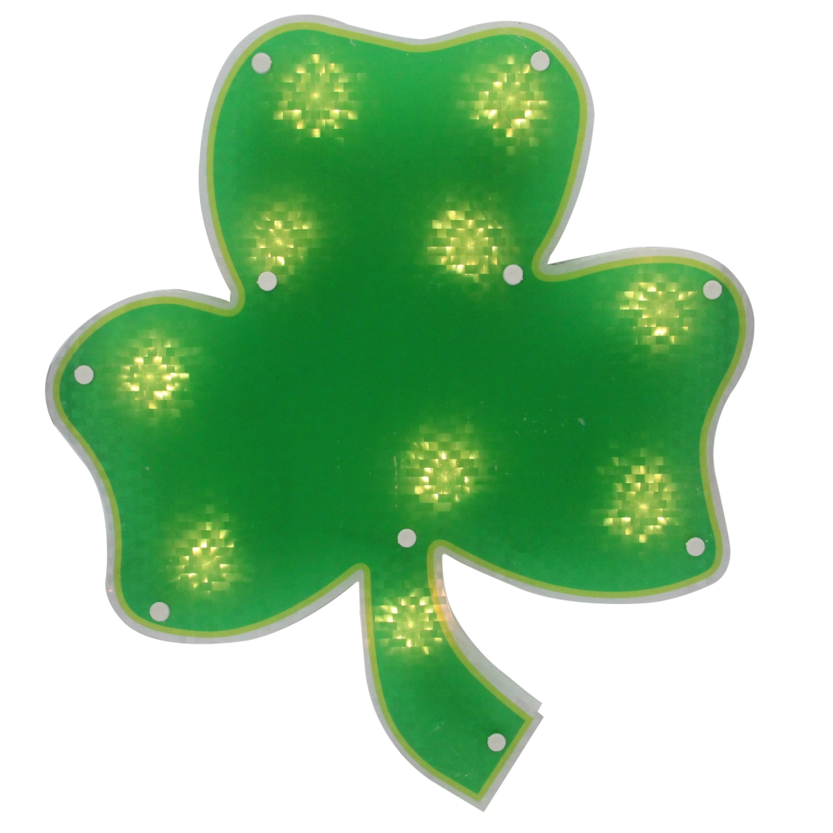 14 in. Lighted St.Patricks Day Irish Shamrock Window Silhouette Decoration