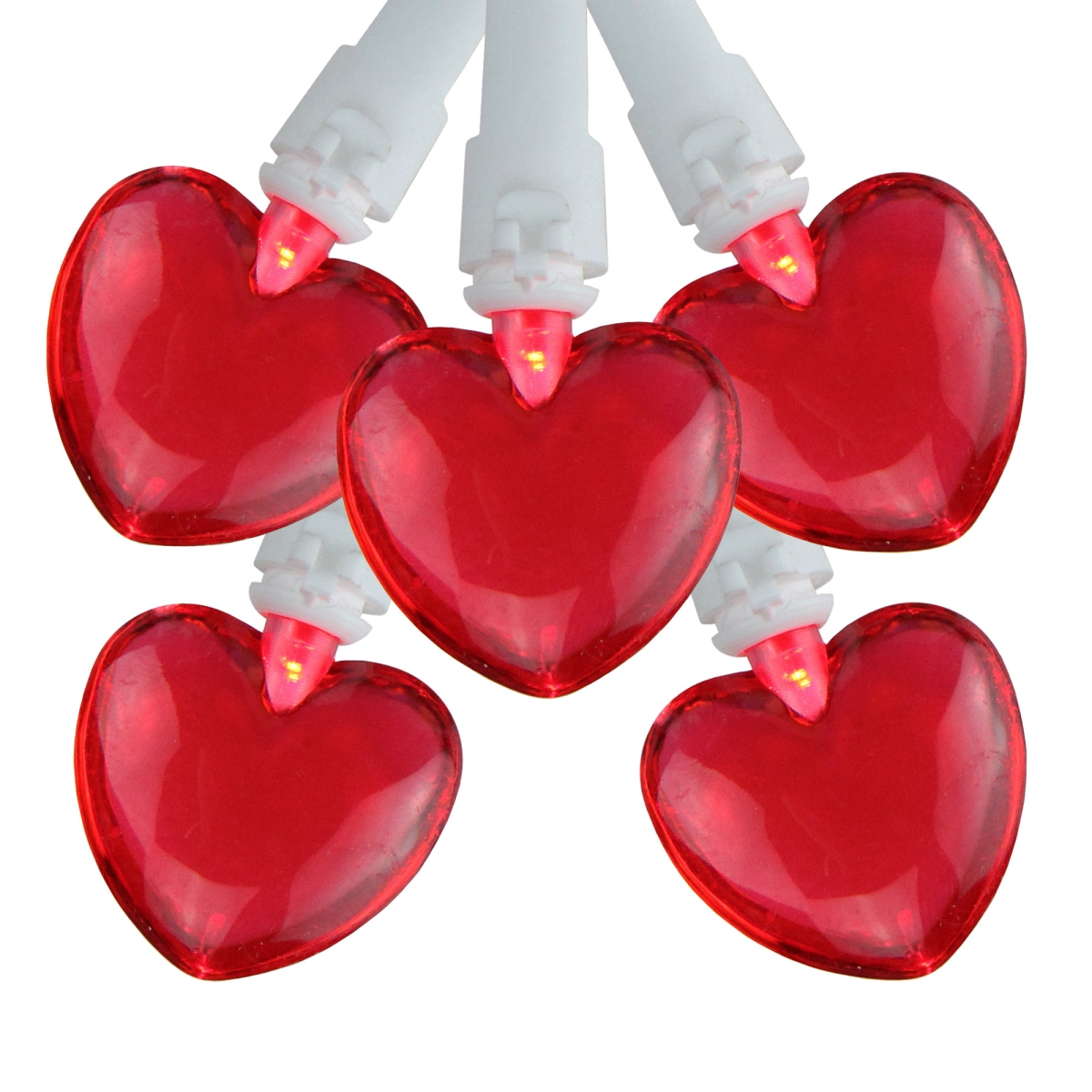Red LED Mini Valentines Day Heart Lights 4.75 ft. White Wire - 20 Count