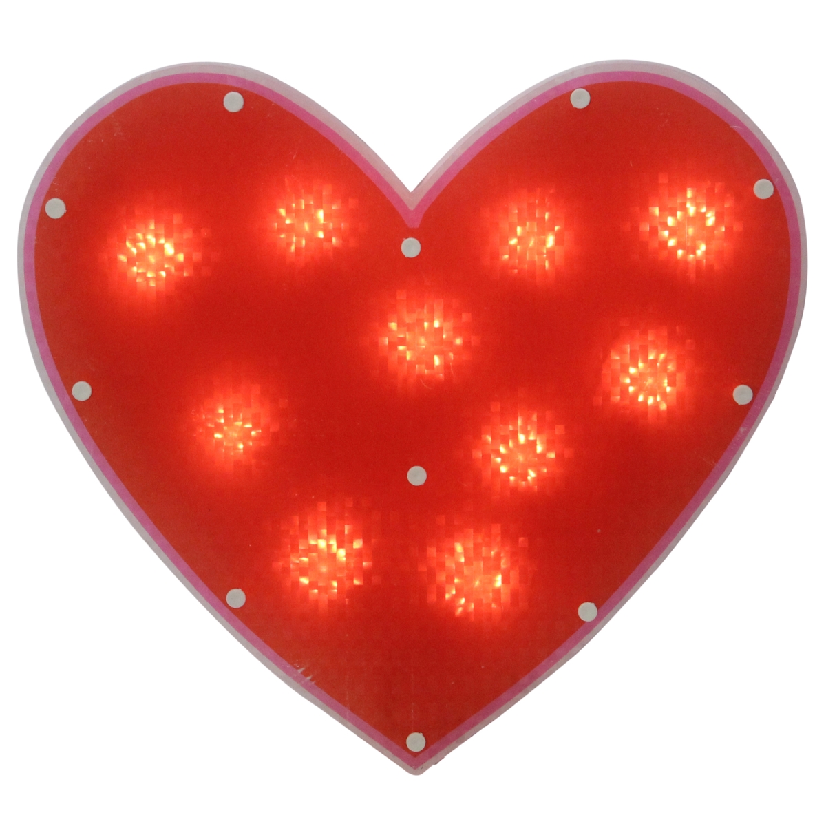13 in. Lighted Valentines Day Shimmering Red Heart Window Silhouette Decoration