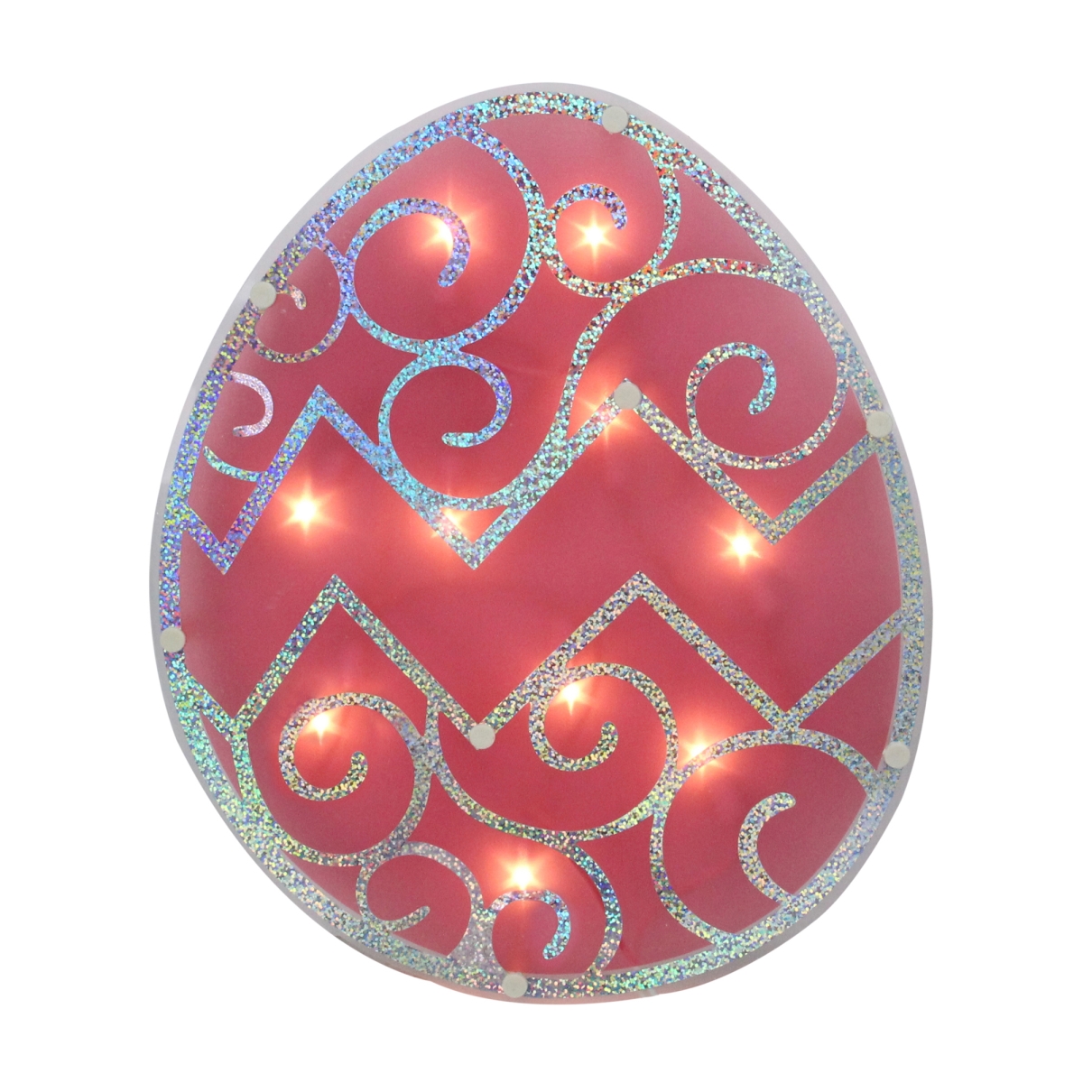 12 in. Lighted Pink Easter Egg Window Silhouette Decoration