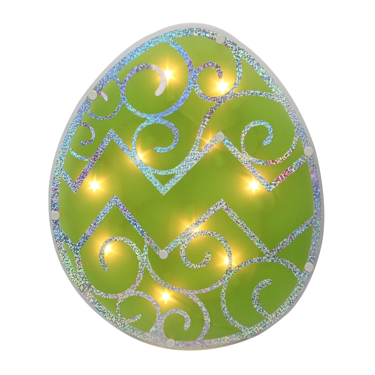 12 in. Lighted Green Easter Egg Window Silhouette Decoration