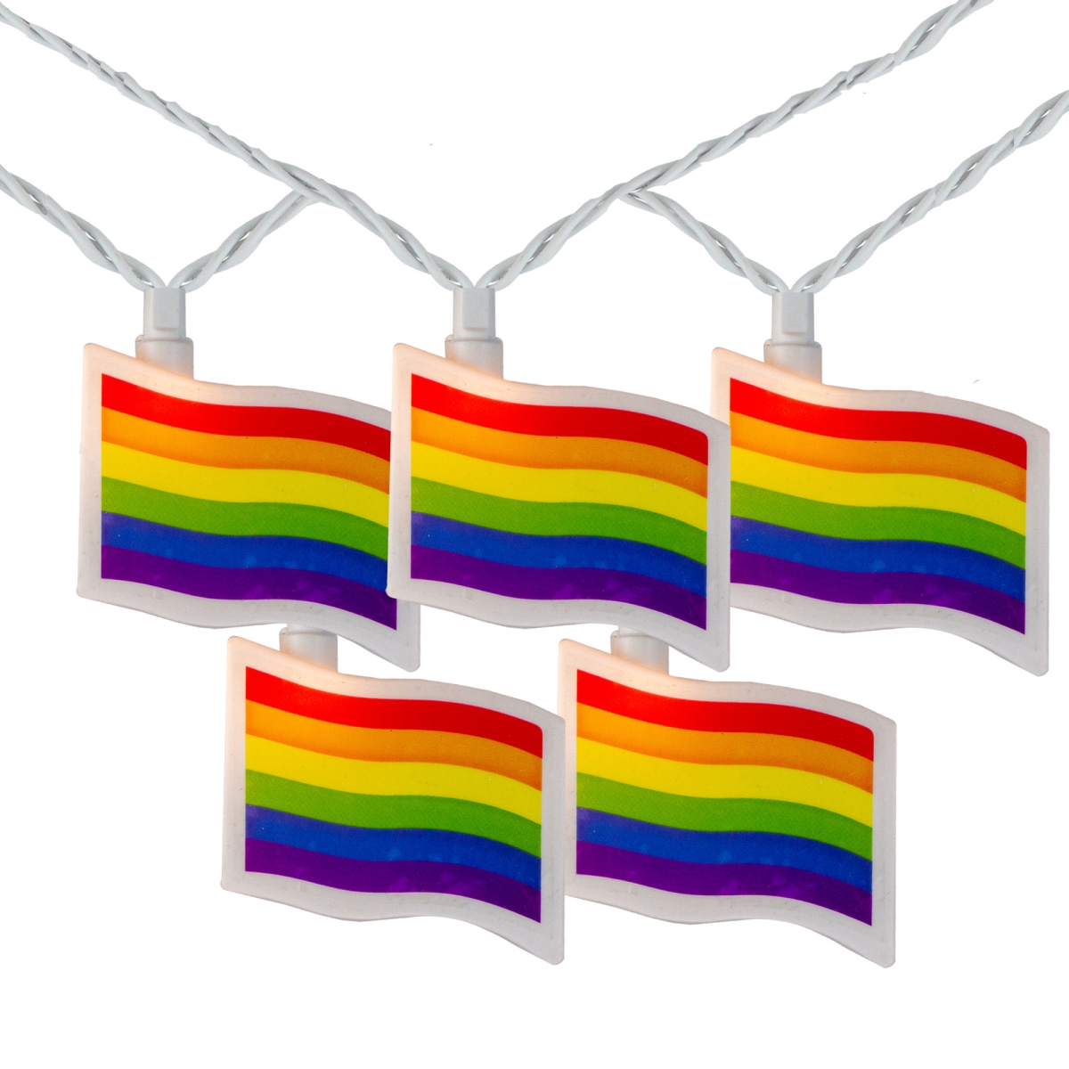 Pride Flag Novelty String Lights - 7.5 ft. White Wire - 10 Count