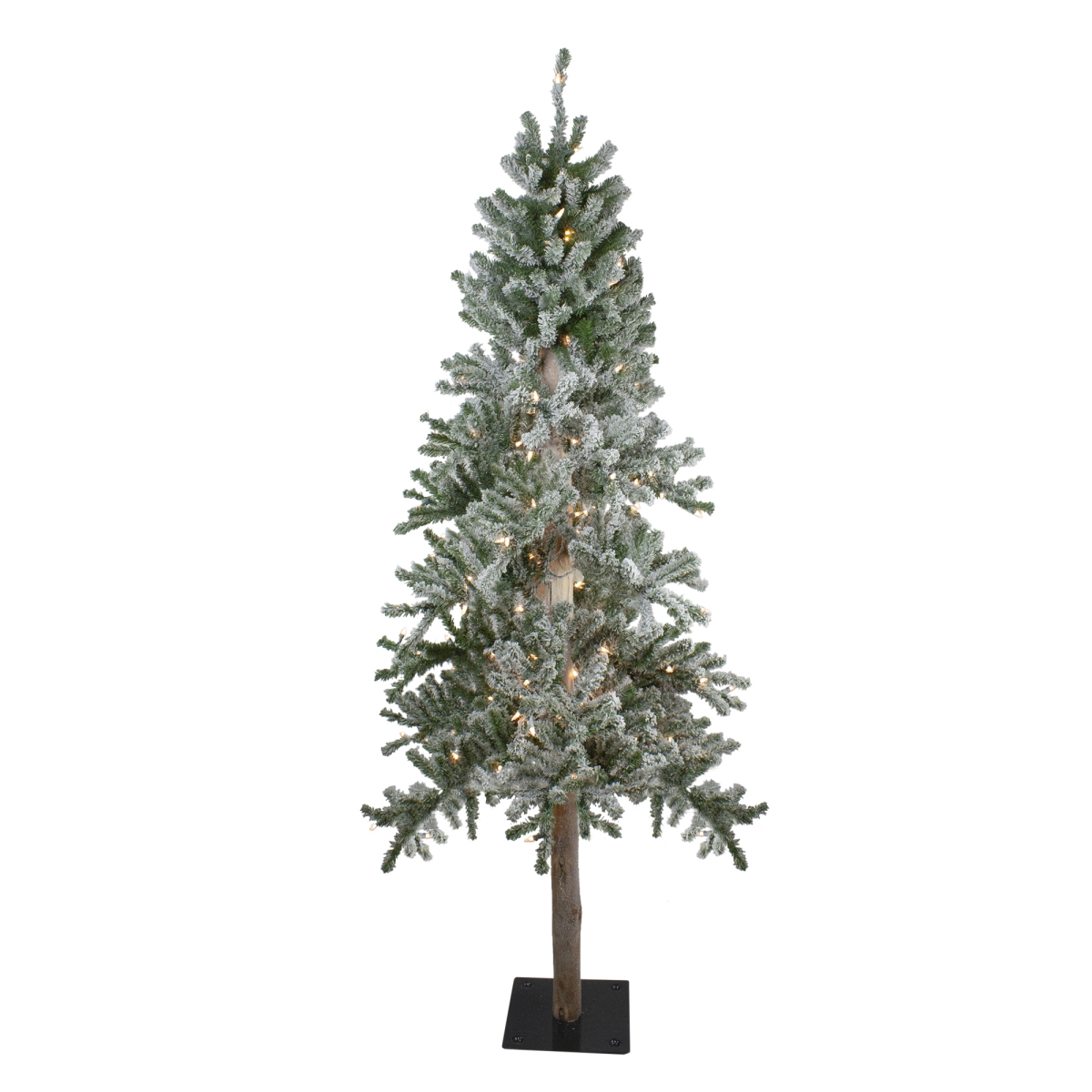 6 ft. Pre-Lit Flocked Alpine Artificial Christmas Tree - Clear Lights
