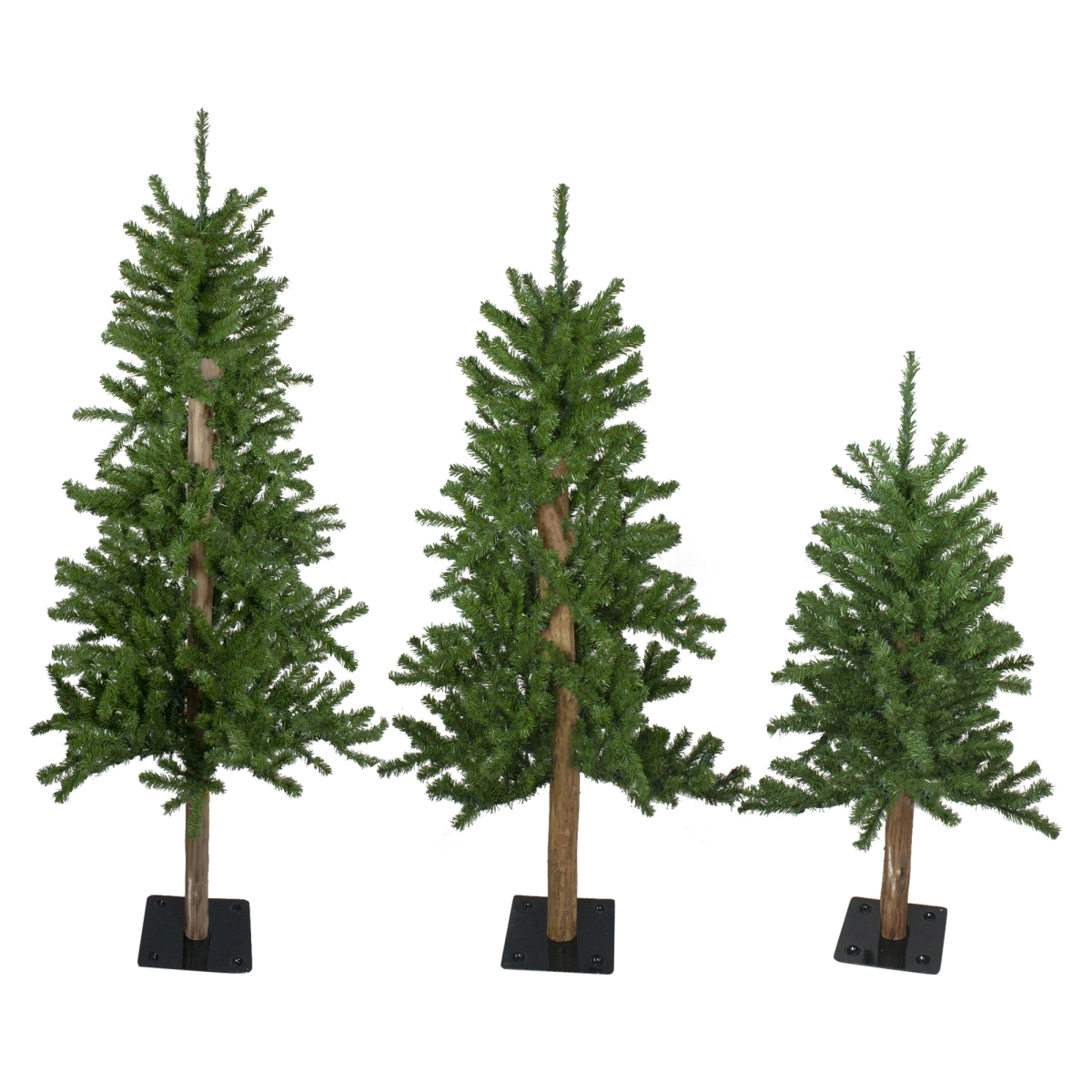 4, 5 & 6 ft. Alpine Artificial Christmas Tree - Unlit - Set of 3
