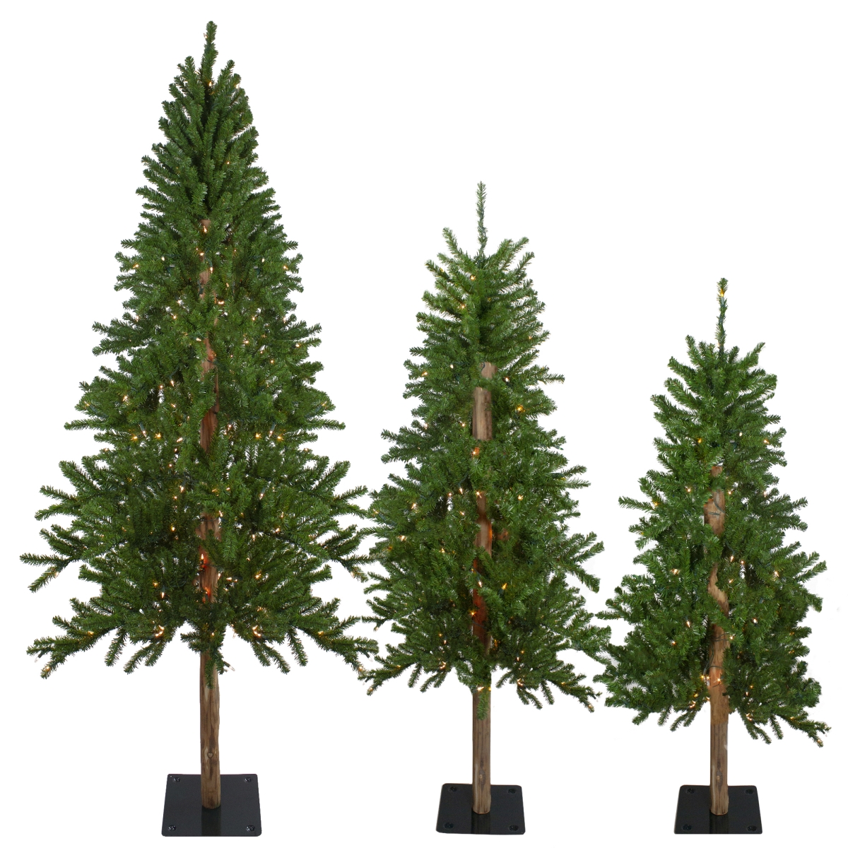 4, 5 & 6 ft. Pre-Lit Alpine Artificial Christmas Tree - Clear Lights - Set of 3