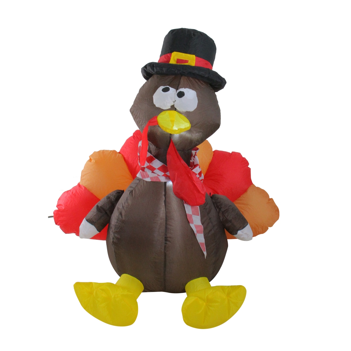 33406674 6 ft. Inflatable Lighted Thanksgiving Turkey Outdoor Decoration -  NorthLight