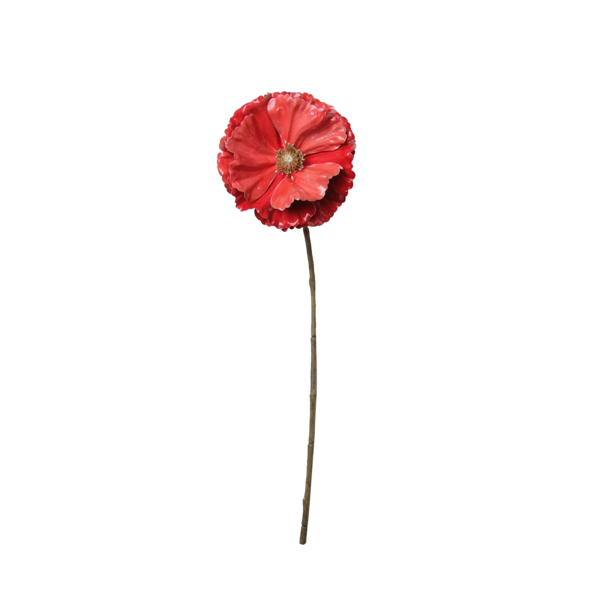 18 in. Coral Pink Poppy Artificial Christmas Stem