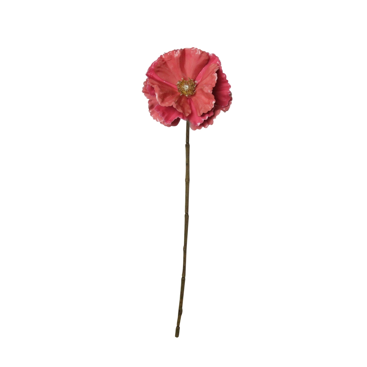 18 in. Pink & Brown Poppy Flower Artificial Christmas Stem