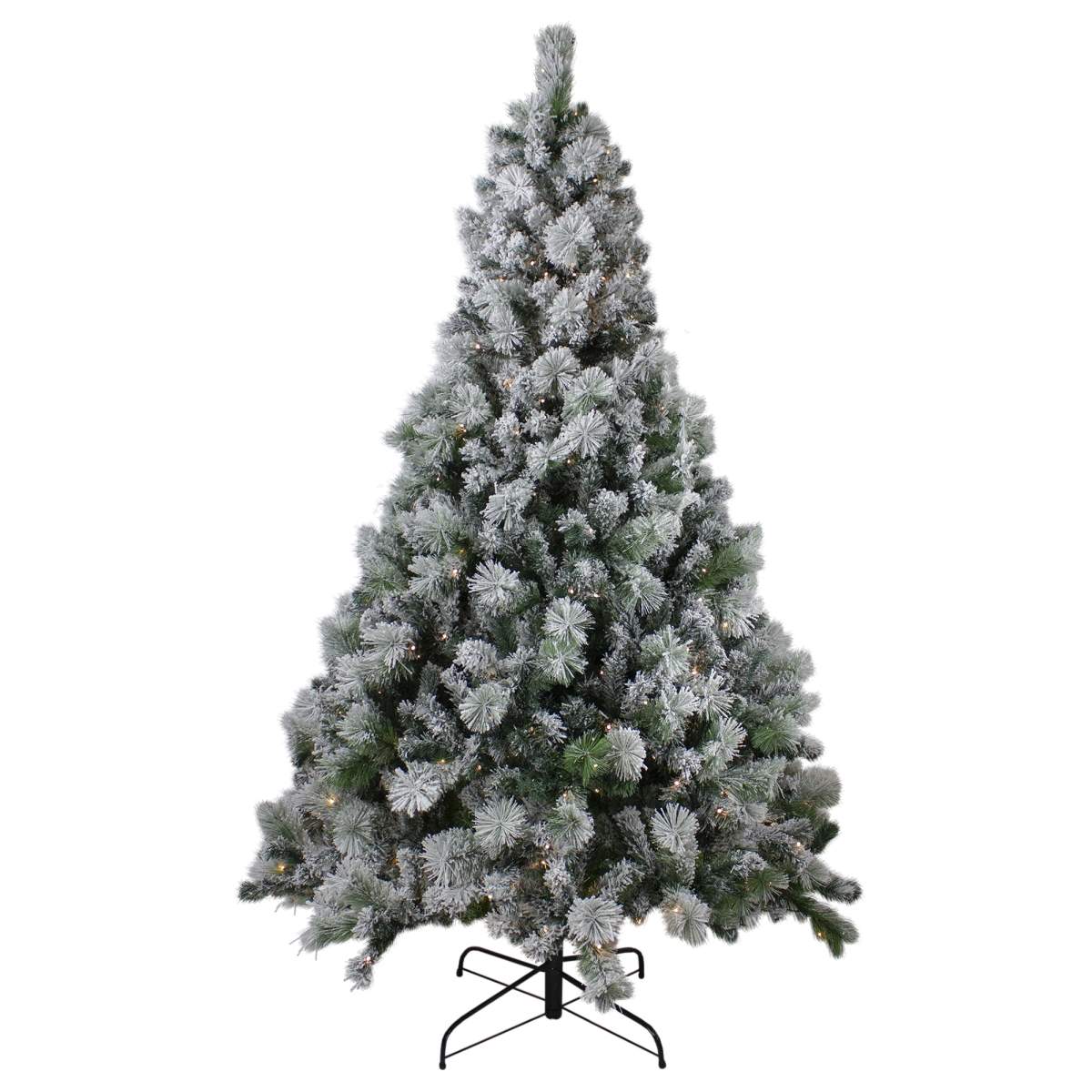 33663449 6.5 ft. Pre-Lit Flocked Somerset Spruce Artificial Christmas Tree - Clear Lights -  NorthLight