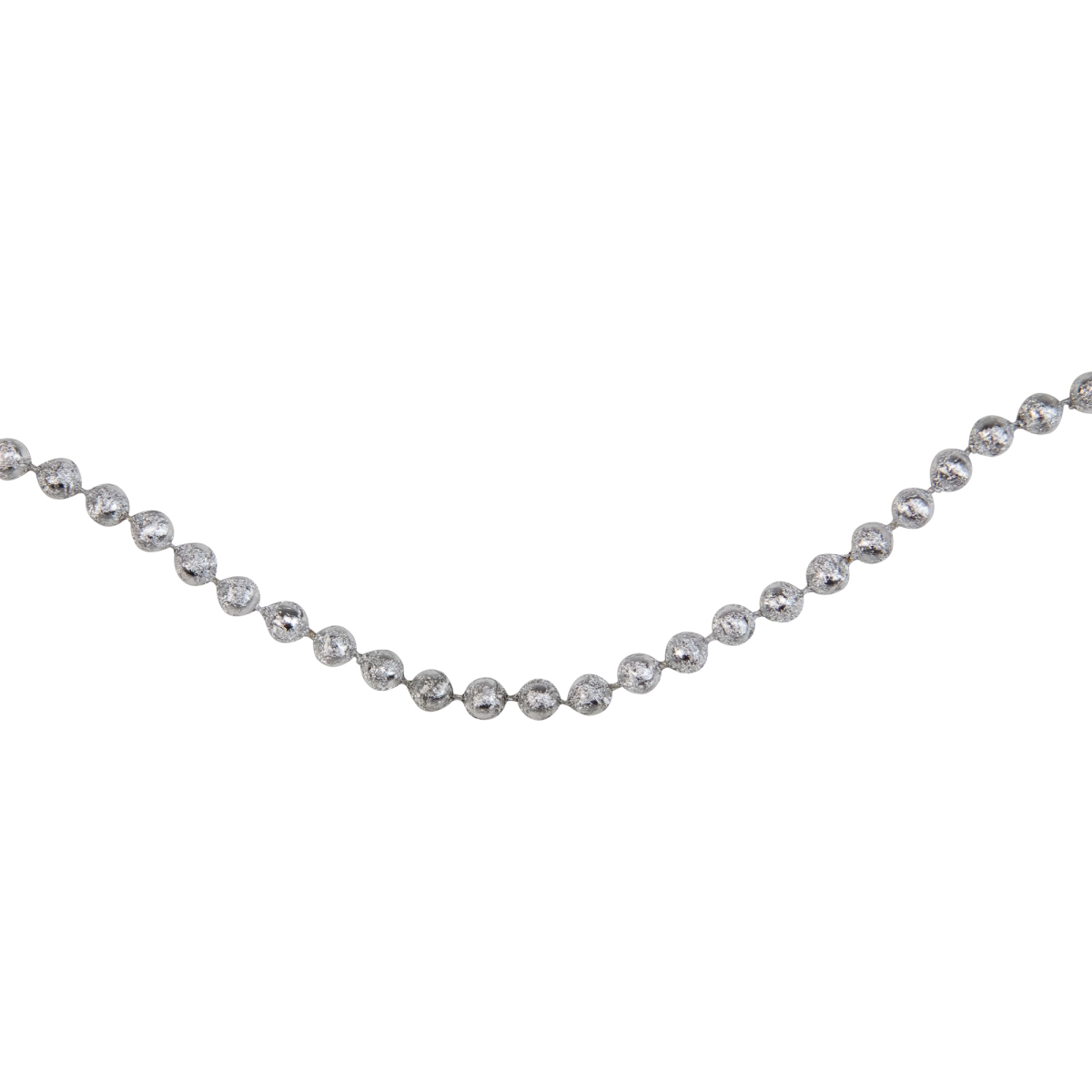 15 ft. x 6 mm Metallic Celestial Silver Lame Beaded Christmas Garland