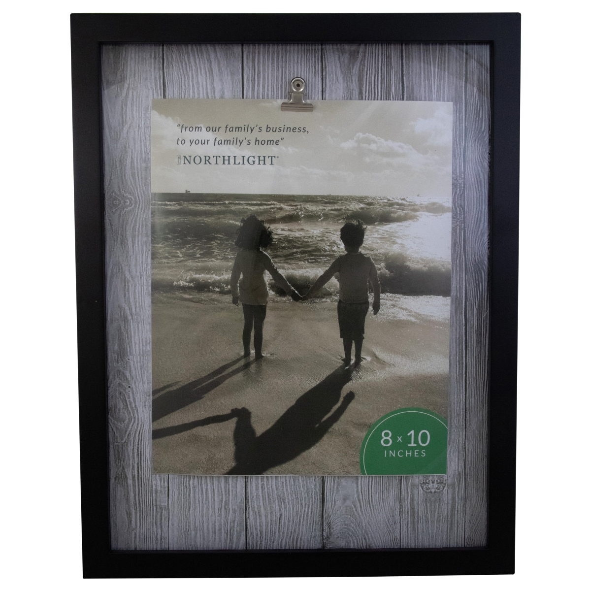 14.5 in. Classical Rectangular Photo Picture Frame with Clip, Black & White - 8 x 10 in.
