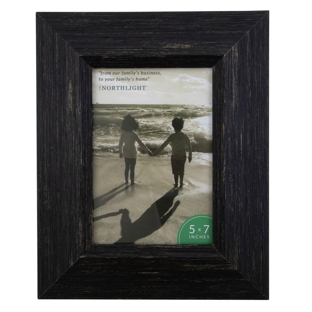 10 in. Distressed Finish Rectangular Photo Picture Frame, Black - 5 x 7 in.