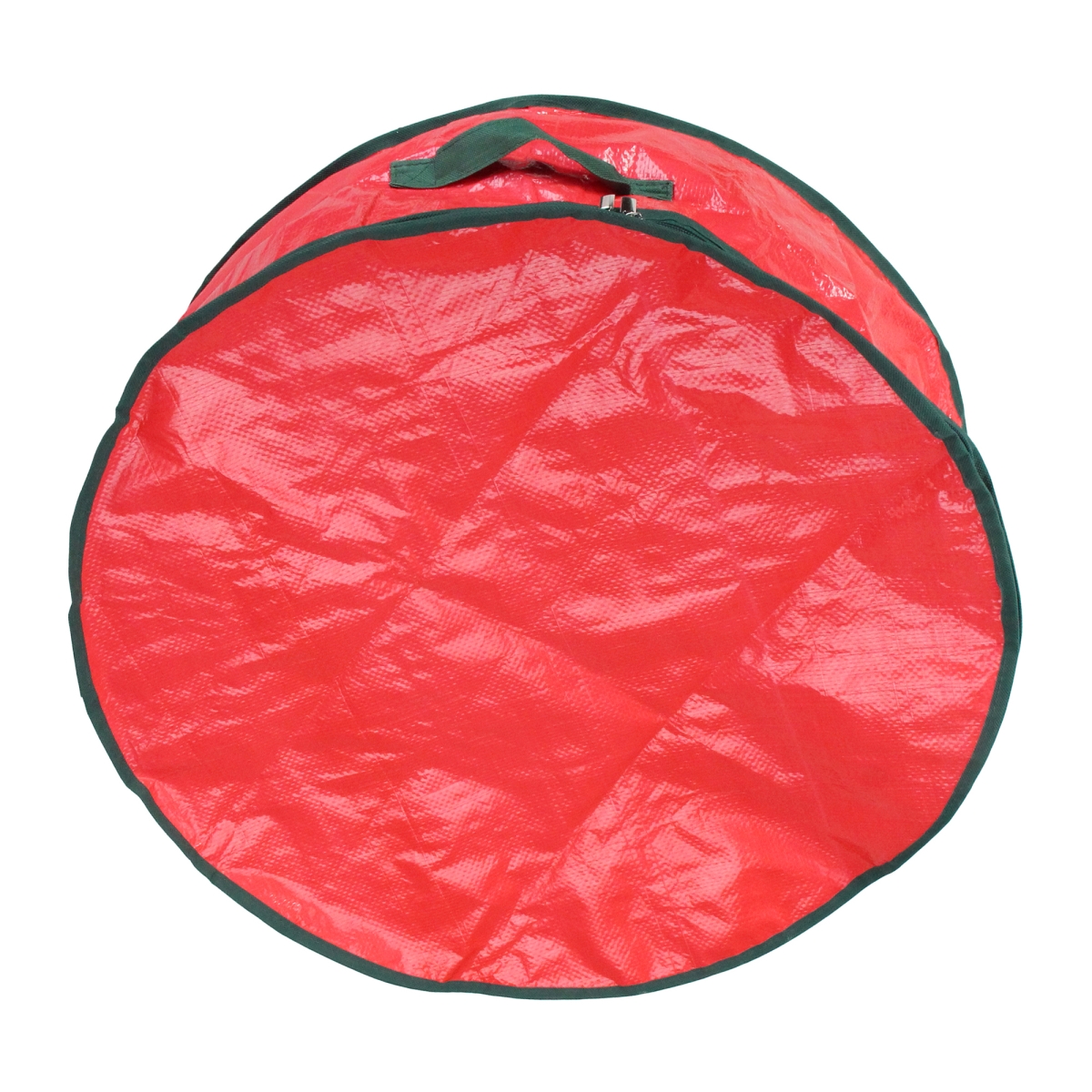 33841596 24 in. Red & Green Christmas Wreath Round Storage Bag