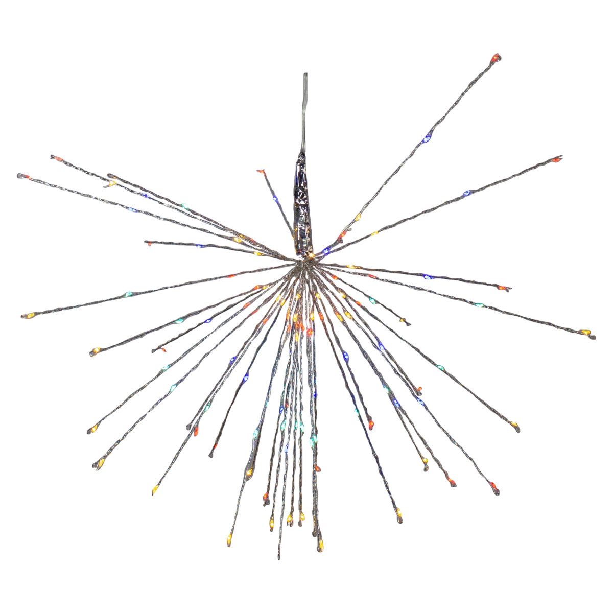 20 in. LED Lighted Firework Silver Branch Hanging Decor - Multi-Color
