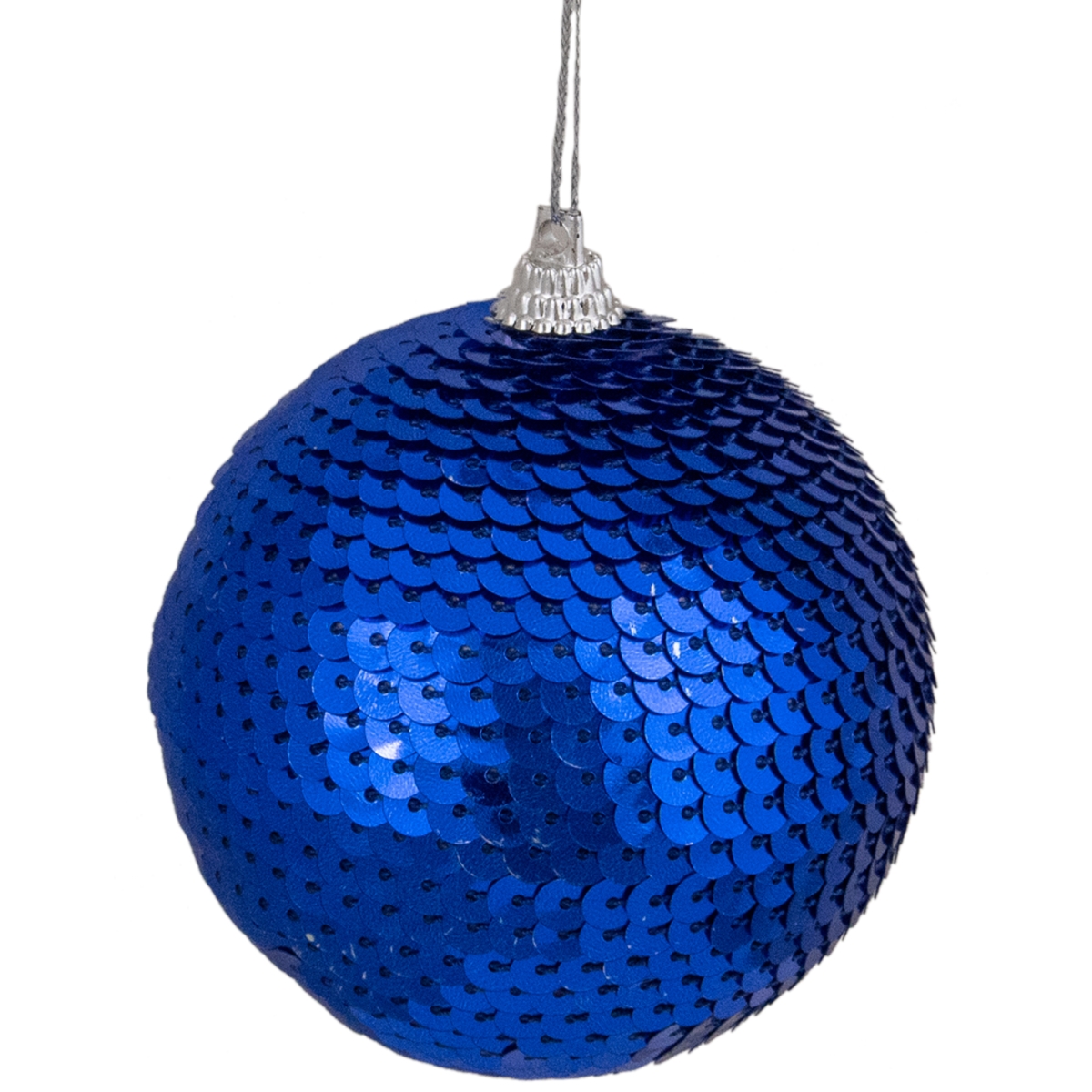 3 in. Sequin Shatterproof Ball Christmas Ornament - Blue