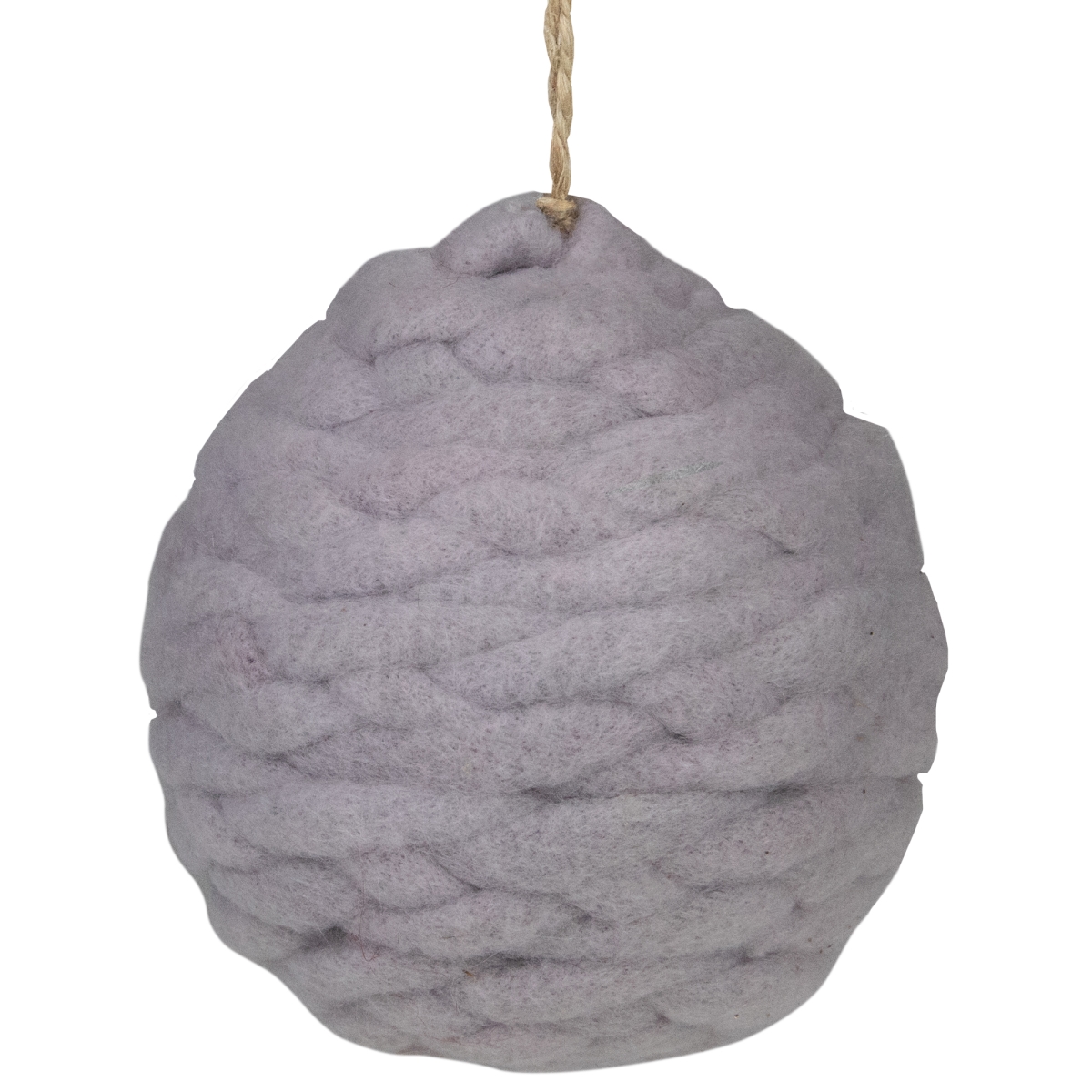 3.25 in. Knit Cotton Shatterproof Christmas Ornament, Light Gray