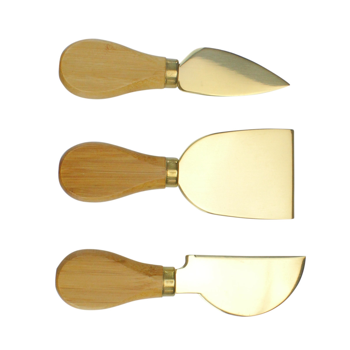 Picture of Avon 33537599 5 x 2 in. Golden Cheese Knife with Bamboo Handle - Set of 3