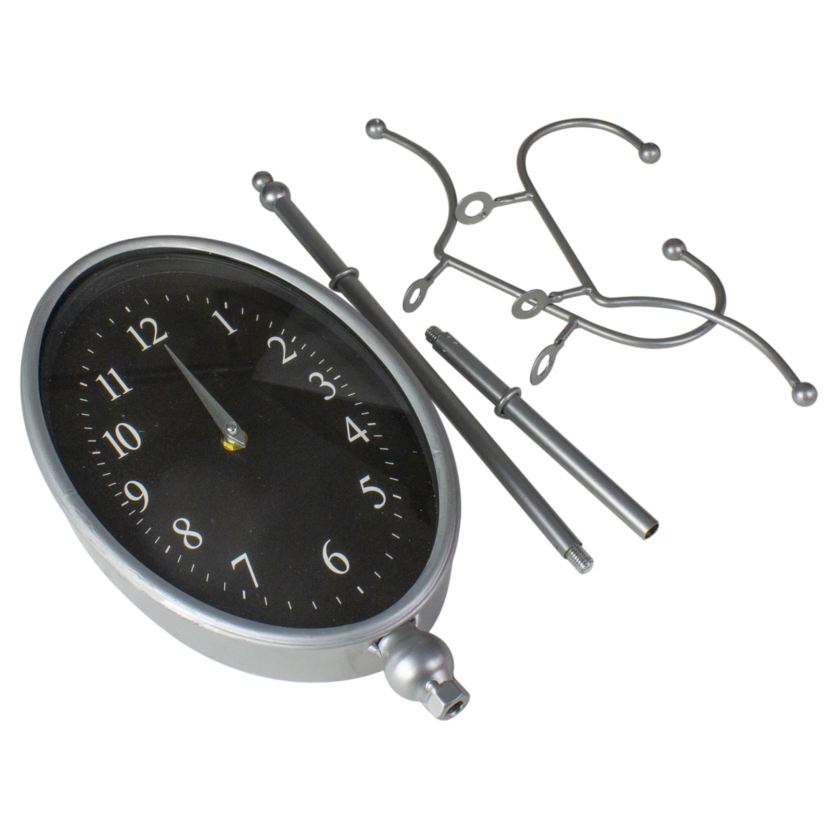 Picture of Avon 33537540 32 in. Oval Wall Clock with Hooks & Hangers&#44; Silver