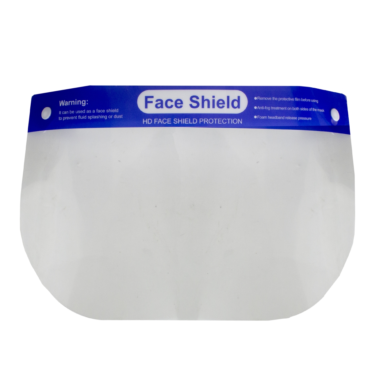 34317233 Protective Face Shields with Comfort Pad & Elastic Security Band - Pack of 10