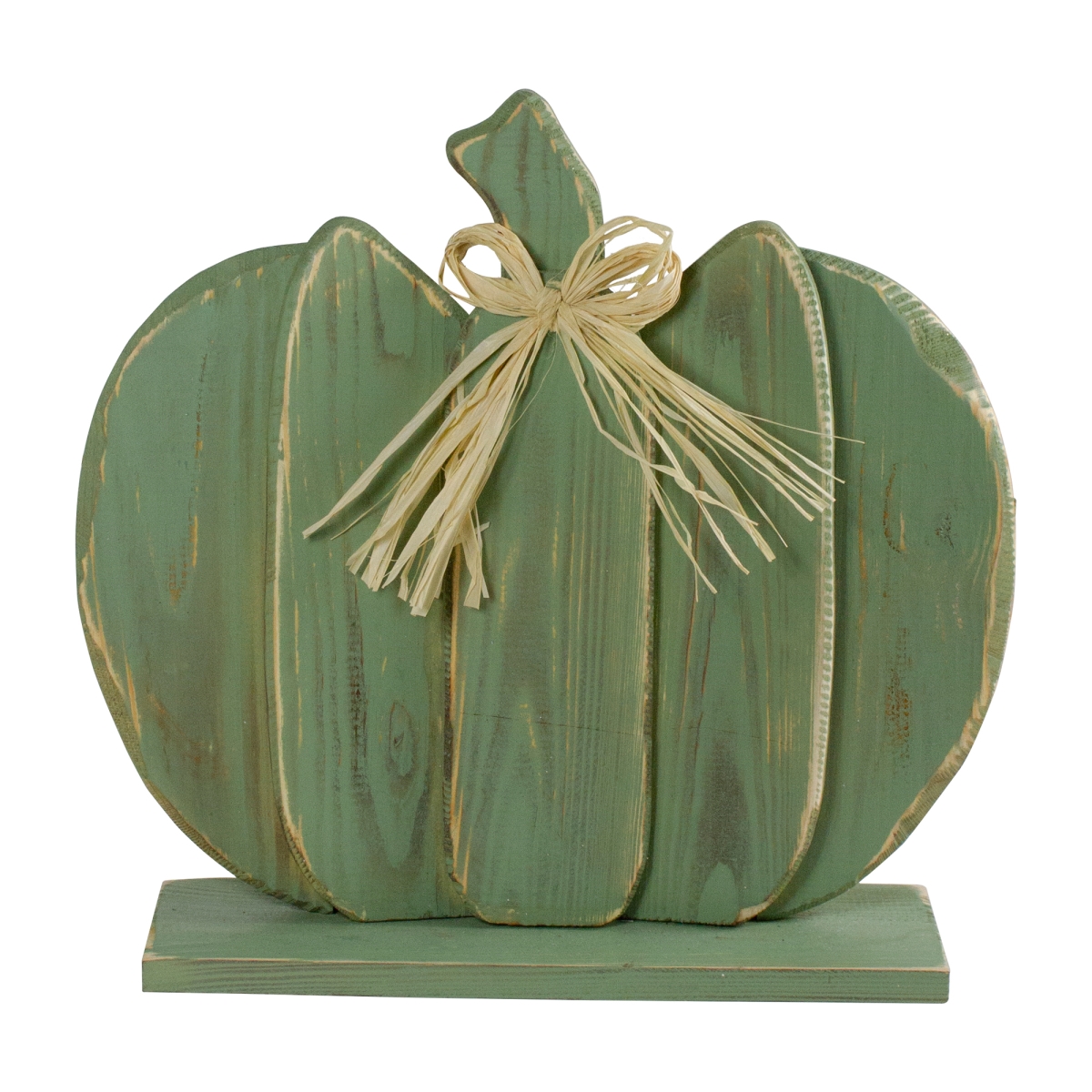Picture of Northlight 34302451 14.5 in. Slatted Halloween Table Top Pumpkin with Bow&#44; Blue