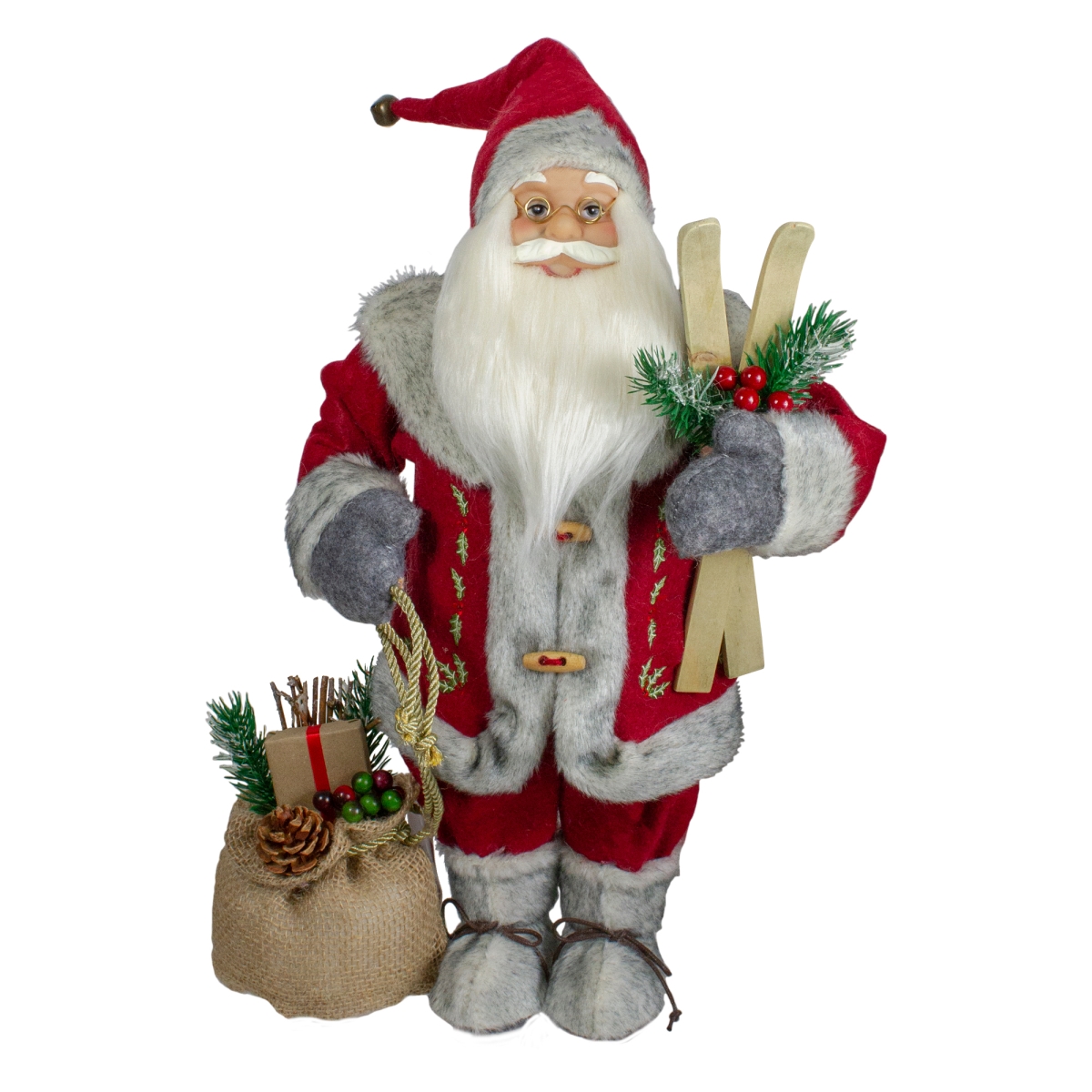 Picture of Northlight 34316590 18 in. Standing Santa Christmas Figure with Skis & Fur Boots
