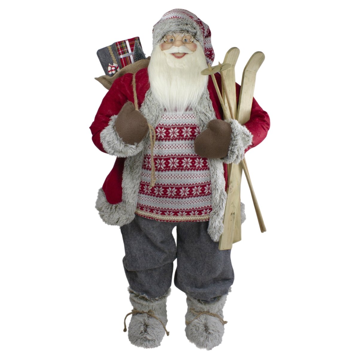 Picture of Northlight 34316604 4 ft. Standing Santa Christmas Figure with Skis & Fur Boots