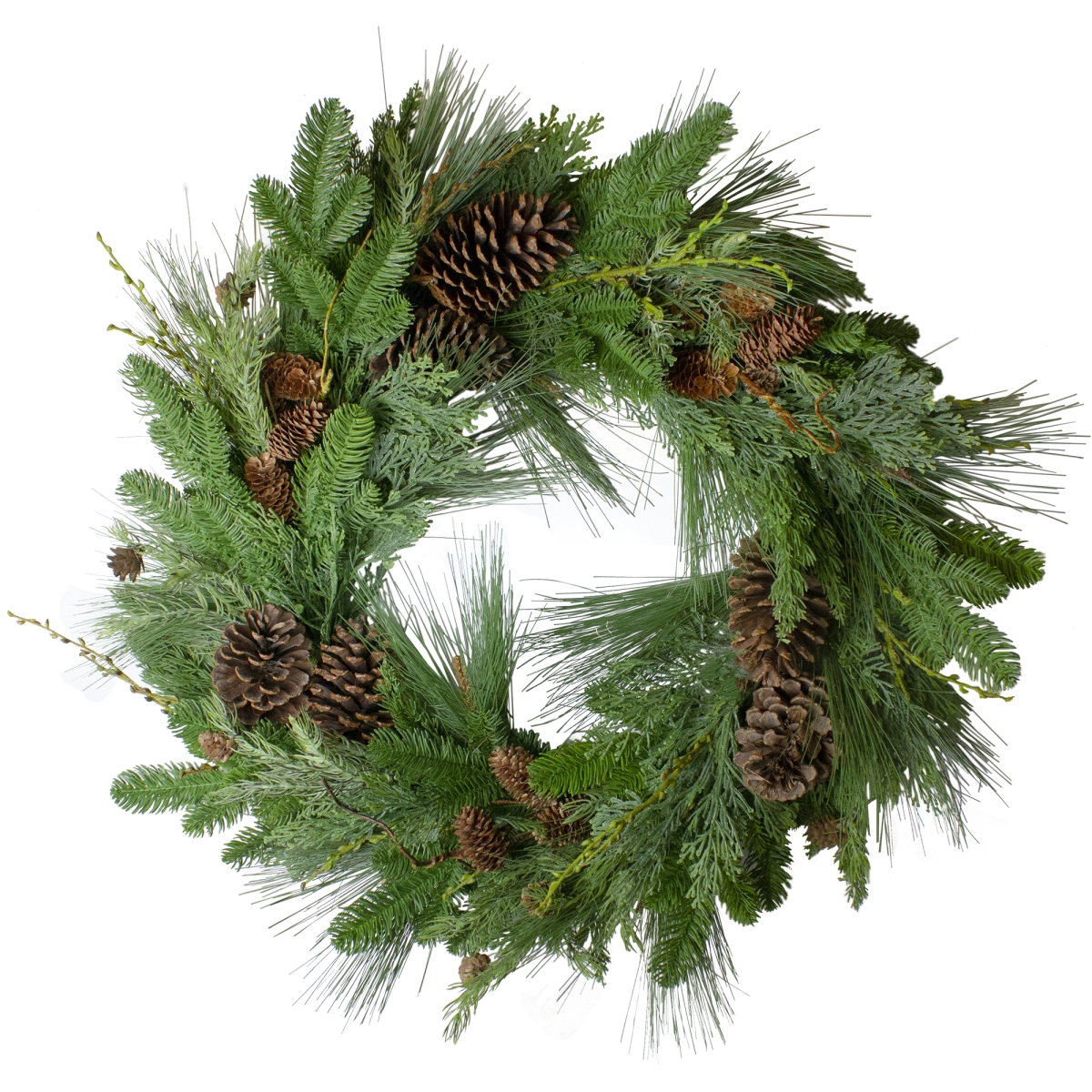 32 in. Pine Cone & Cedar Artificial Christmas Wreath - Unlit
