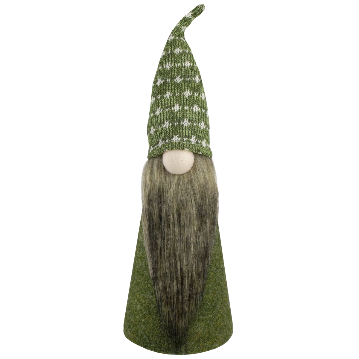 Picture of Northlight 34313218 14 in. Cone Christmas Tabletop Decor Gnome&#44; Green & White