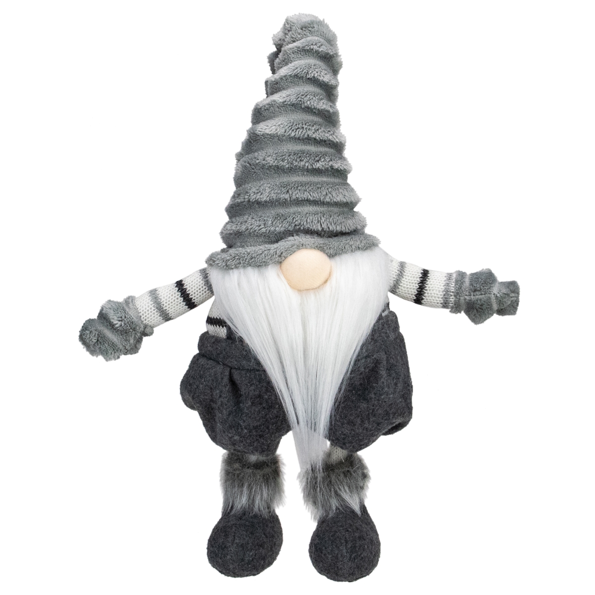 34314410 19.5 x 7.75 x 5 in. Bouncy Gnome Tabletop Figure Christmas Decoration, Gray & White -  NorthLight