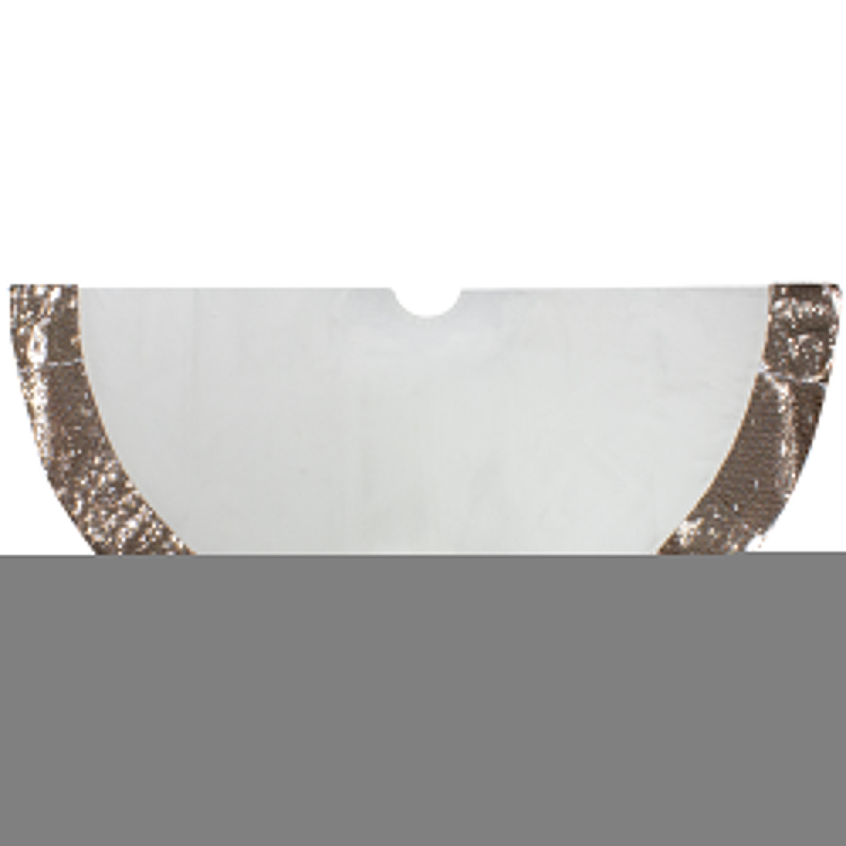 48 in. Reversible Sequin Trim Christmas Tree Skirt, Rose Gold & White