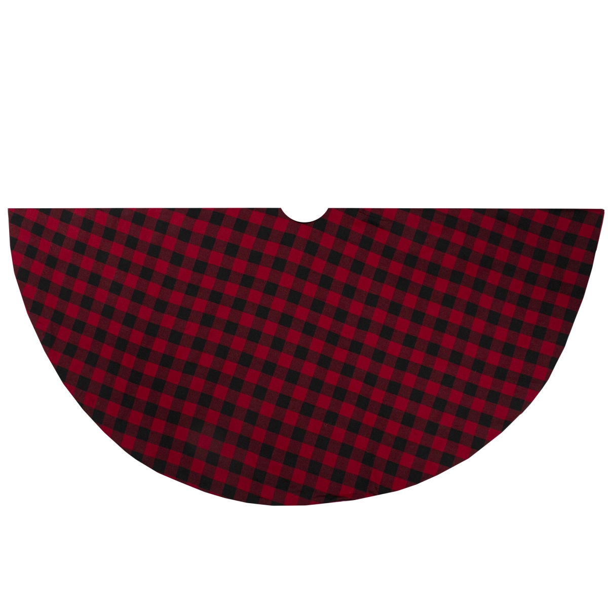 48 in. Buffalo Plaid Christmas Tree Skirt, Red & Black